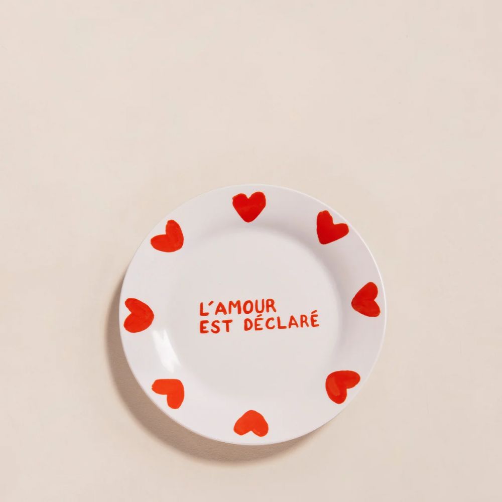 L'assiette L'amour est déclaré en porcelaine